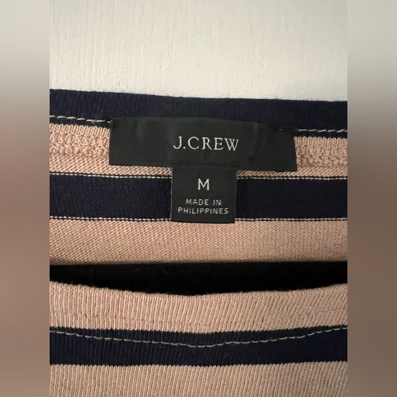 J. Crew Striped Boatneck 3/4 Length Sleeve Tee size M (D211) - Picture 2 of 7